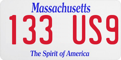 MA license plate 133US9