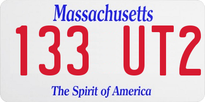 MA license plate 133UT2