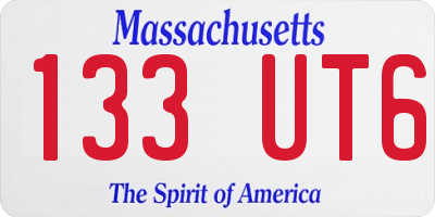 MA license plate 133UT6