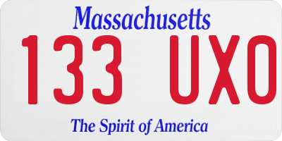 MA license plate 133UX0
