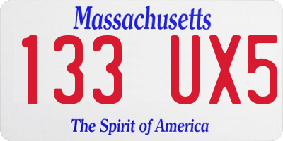 MA license plate 133UX5