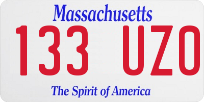 MA license plate 133UZ0