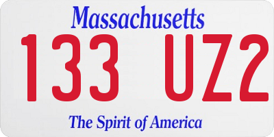 MA license plate 133UZ2