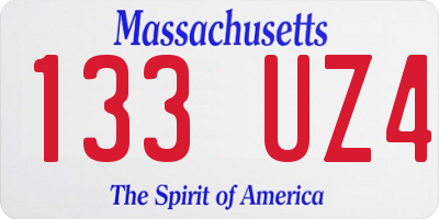 MA license plate 133UZ4