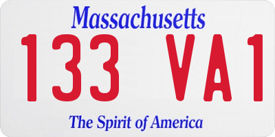 MA license plate 133VA1