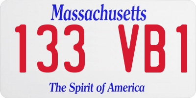 MA license plate 133VB1