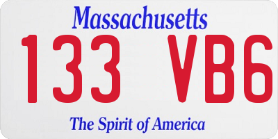 MA license plate 133VB6