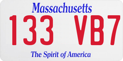 MA license plate 133VB7