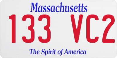 MA license plate 133VC2