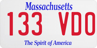 MA license plate 133VD0