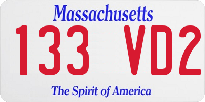 MA license plate 133VD2