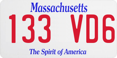 MA license plate 133VD6