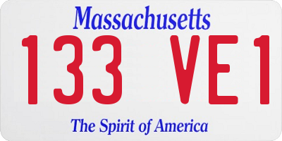 MA license plate 133VE1