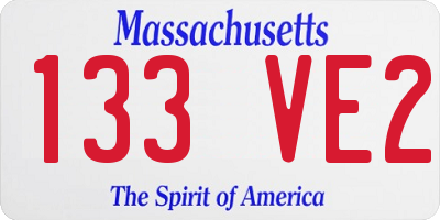 MA license plate 133VE2