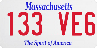 MA license plate 133VE6