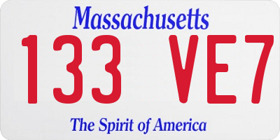 MA license plate 133VE7