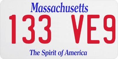 MA license plate 133VE9