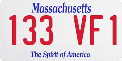 MA license plate 133VF1