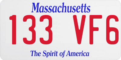 MA license plate 133VF6