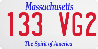 MA license plate 133VG2