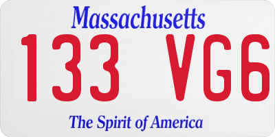 MA license plate 133VG6