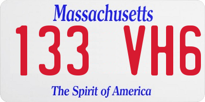 MA license plate 133VH6