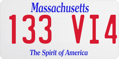 MA license plate 133VI4