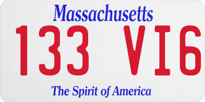 MA license plate 133VI6