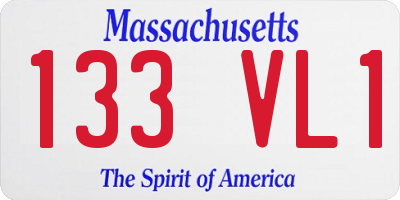 MA license plate 133VL1