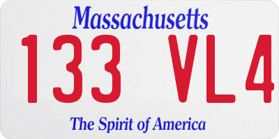 MA license plate 133VL4