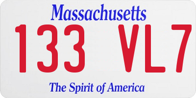MA license plate 133VL7