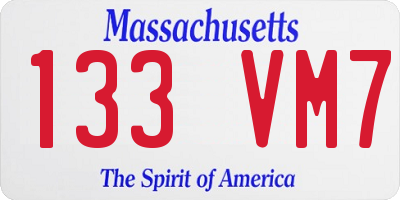 MA license plate 133VM7