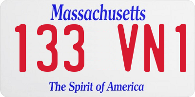 MA license plate 133VN1