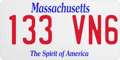 MA license plate 133VN6