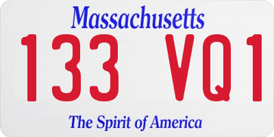 MA license plate 133VQ1
