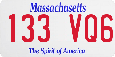 MA license plate 133VQ6