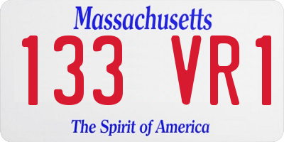 MA license plate 133VR1