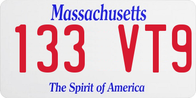 MA license plate 133VT9