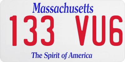 MA license plate 133VU6