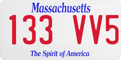 MA license plate 133VV5