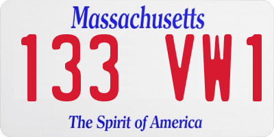 MA license plate 133VW1