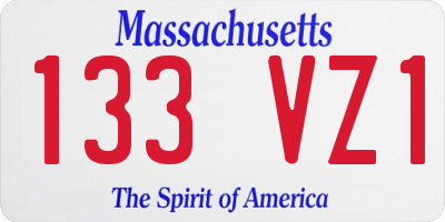 MA license plate 133VZ1