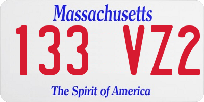 MA license plate 133VZ2