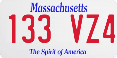 MA license plate 133VZ4