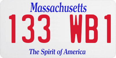 MA license plate 133WB1