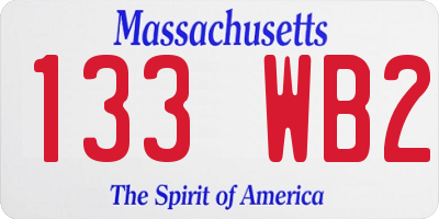 MA license plate 133WB2