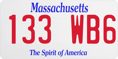 MA license plate 133WB6