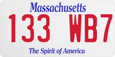 MA license plate 133WB7