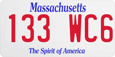 MA license plate 133WC6