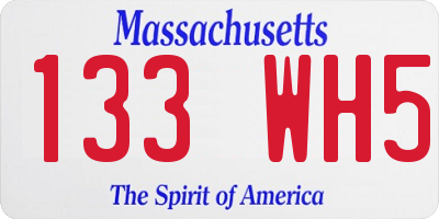 MA license plate 133WH5